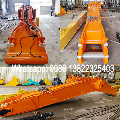 Bauarbeiten Bagger mit Langstreckenarm 22 m mit Eimer zum Baggen