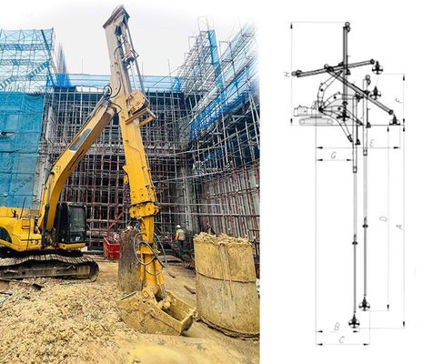 30m 35m Langstrecken-Klammschalen-Teleskoparm-Drei-Abschnittsbagger-Dipper-Arm