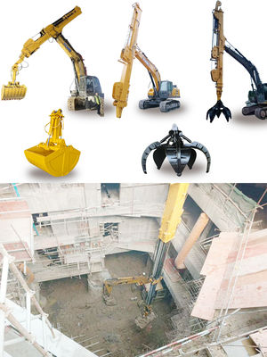 Teleskopische Bagger mit Clamshell Bucket Teleskopische Boom für Katzen hitachi komatsu