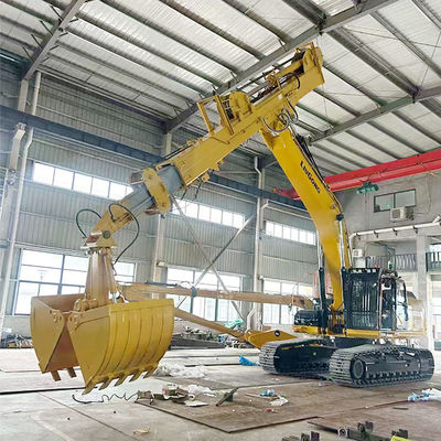 Teleskopische Bohrmaschine mit Grab Clamshell Eimer für Katze hitachi komatsu