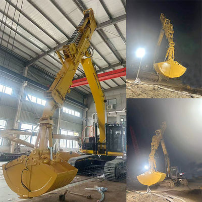 Teleskopiearm mit Grapple-Clamshell-Eimer zum Graben