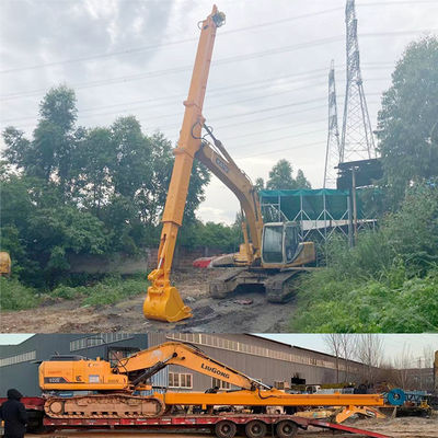 Cat Hitachi Bagger Teleskoparm zum Graben Haus Fundament tiefer graben