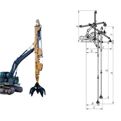 20M Teleskoparm für Bagger Rot Gelb für Graben Haus Fundament