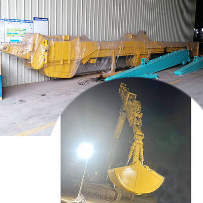Excavator Telescopic Arm With Clamshell Bucket For Digging Foundation (Exkavator mit Clamshell-Eimer für die Ausgrabung von Fundstücken)