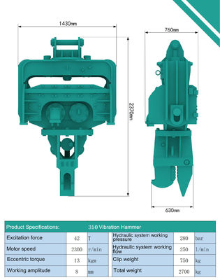 Bagger-Pfahlramme Bagger-Vibrationsramme für Hitachi