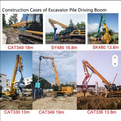 Cheap 45-70 Ton Excavator Pile Driving Boom Machinery for 18M Sheet Pile Vibro Hammer Optional CAT349 CAT350 CAT352 CAT365