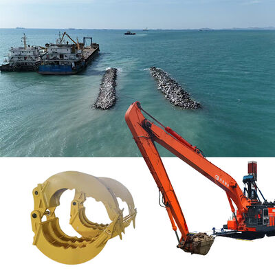 Long-Reach Excavator Arm with Heavy-Duty Stone Grab — Optimal Solution for River Embankment & Dam Works